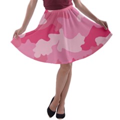 Camo Pink A-line Skater Skirt by MooMoosMumma