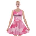 Camo Pink Velvet Skater Dress View1