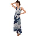 Camo Blue V-Neck Chiffon Maxi Dress View1