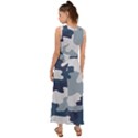 Camo Blue V-Neck Chiffon Maxi Dress View2