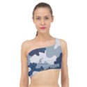 Camo Blue Spliced Up Bikini Top  View1