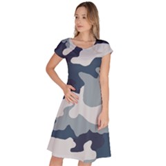 Camo Blue Classic Short Sleeve Dress by MooMoosMumma