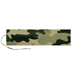 Camo Green Roll Up Canvas Pencil Holder (l) by MooMoosMumma