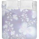 Pale Violet and White Floral Pattern Duvet Cover Double Side (King Size) View2