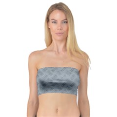 Grey Diamond Plate Metal Texture Bandeau Top by SpinnyChairDesigns