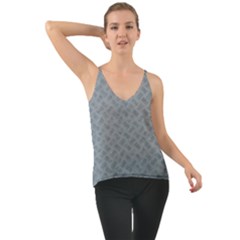 Grey Diamond Plate Metal Texture Chiffon Cami by SpinnyChairDesigns