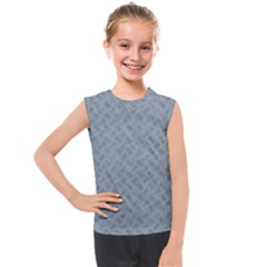 Grey Diamond Plate Metal Texture Kids  Mesh Tank Top by SpinnyChairDesigns