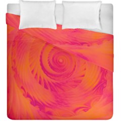 Pink And Orange Swirl Duvet Cover Double Side (king Size) by SpinnyChairDesigns