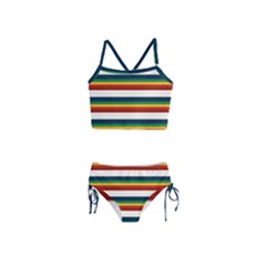 Rainbow Stripes Girls  Tankini Swimsuit by tmsartbazaar