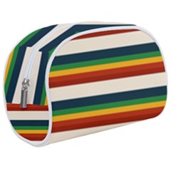 Rainbow Stripes Makeup Case (medium) by tmsartbazaar