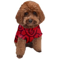 Dark Red Heart Pattern Dog T-shirt by SpinnyChairDesigns