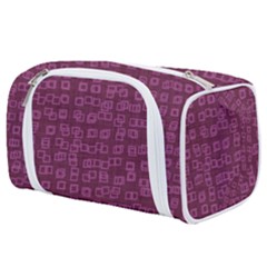 Plum Abstract Checks Pattern Toiletries Pouch by SpinnyChairDesigns