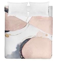 Pink And Blue Marble Duvet Cover Double Side (queen Size) by kiroiharu