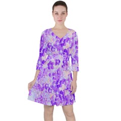 Purple Spring Flowers Ruffle Dress by DinkovaArt