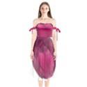 Fun Fuschia Shoulder Tie Bardot Midi Dress View1