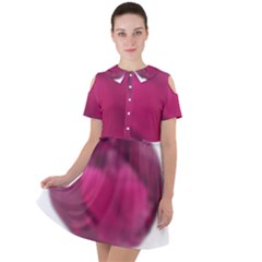 Fun Fuschia Short Sleeve Shoulder Cut Out Dress  by Janetaudreywilson