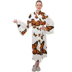 Monarch Butterflies Maxi Velour Kimono by SpinnyChairDesigns