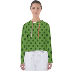 Green Four Leaf Clover Pattern Women s Slouchy Sweat by SpinnyChairDesigns