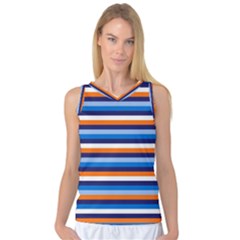 Ocean Blue Stripes Women s Basketball Tank Top by tmsartbazaar