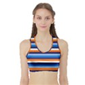 Ocean Blue Stripes Sports Bra with Border View1