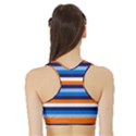 Ocean Blue Stripes Sports Bra with Border View2