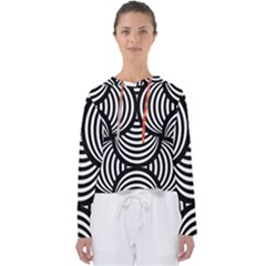 Abstract Black And White Shell Pattern Women s Slouchy Sweat by SpinnyChairDesigns