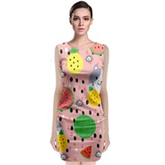 Cats And Fruits  Classic Sleeveless Midi Dress by Sobalvarro