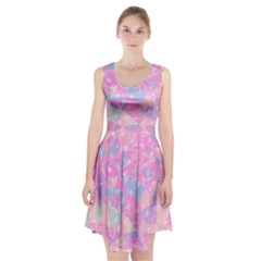 Pink Blue Peach Color Mosaic Racerback Midi Dress by SpinnyChairDesigns