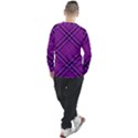 Purple and Black Plaid Men s Long Sleeve Raglan Tee View2