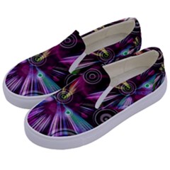 Fractal Circles Abstract Kids  Canvas Slip Ons by HermanTelo