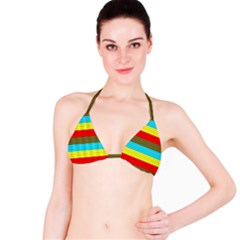 Multicolor With Black Lines Bikini Top by tmsartbazaar