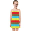 Multicolor With Black Lines Kids  Summer Sun Dress View1