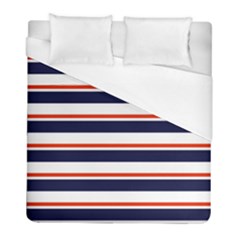 Red With Blue Stripes Duvet Cover (full/ Double Size) by tmsartbazaar