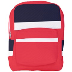 Navy Blue With Red Full Print Backpack by tmsartbazaar