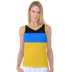 Bright Yellow With Blue Women s Basketball Tank Top by tmsartbazaar