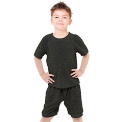 Army Green And Black Netting Kids  Tee And Shorts Set by SpinnyChairDesigns