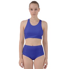 Dark Slate Blue Color Racer Back Bikini Set by SpinnyChairDesigns