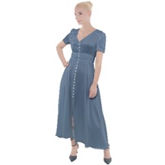 Faded Denim Blue Color Button Up Short Sleeve Maxi Dress by SpinnyChairDesigns