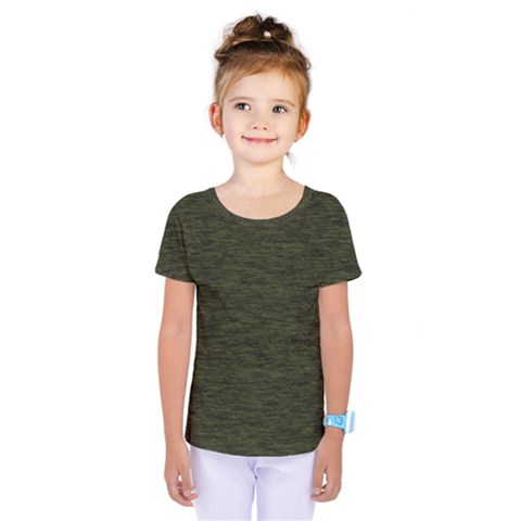 Army Green Color Textured Kids  One Piece Tee by SpinnyChairDesigns