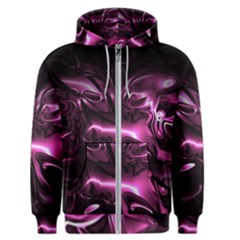 Black Magenta Abstract Art Men s Zipper Hoodie by SpinnyChairDesigns