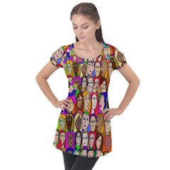 432sisters Puff Sleeve Tunic Top by Kritter