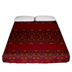 Boho Red Gold Fitted Sheet (california King Size) by SpinnyChairDesigns