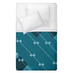 Teal Blue Stripes And Checks Duvet Cover (single Size) by SpinnyChairDesigns