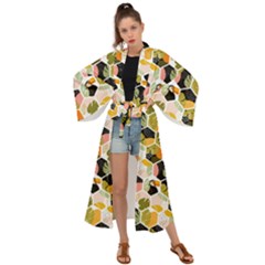 Hexagon Tropical Pattern Maxi Kimono by designsbymallika