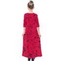 Scarlet Red Music Notes Kids  Quarter Sleeve Maxi Dress View2