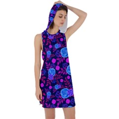 Backgroung Rose Purple Wallpaper Racer Back Hoodie Dress by HermanTelo