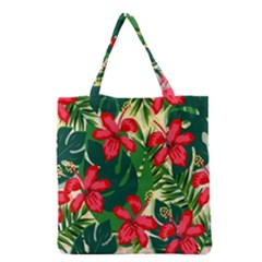 Floral Pink Flowers Grocery Tote Bag by Mariart