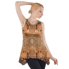 Rustic Orange Swirls Side Drop Tank Tunic by SpinnyChairDesigns