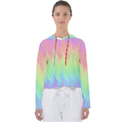 Pastel Rainbow Flame Ombre Women s Slouchy Sweat by SpinnyChairDesigns