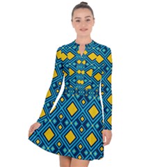 Geometric Abstract Diamond Long Sleeve Panel Dress by tmsartbazaar